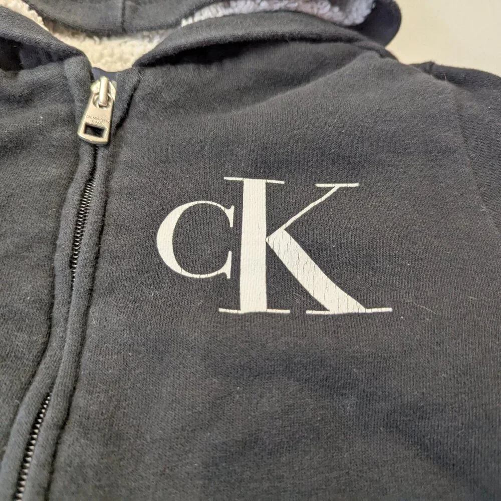 Calvin Klein Size 3T Black Sherpa Lined Jacket